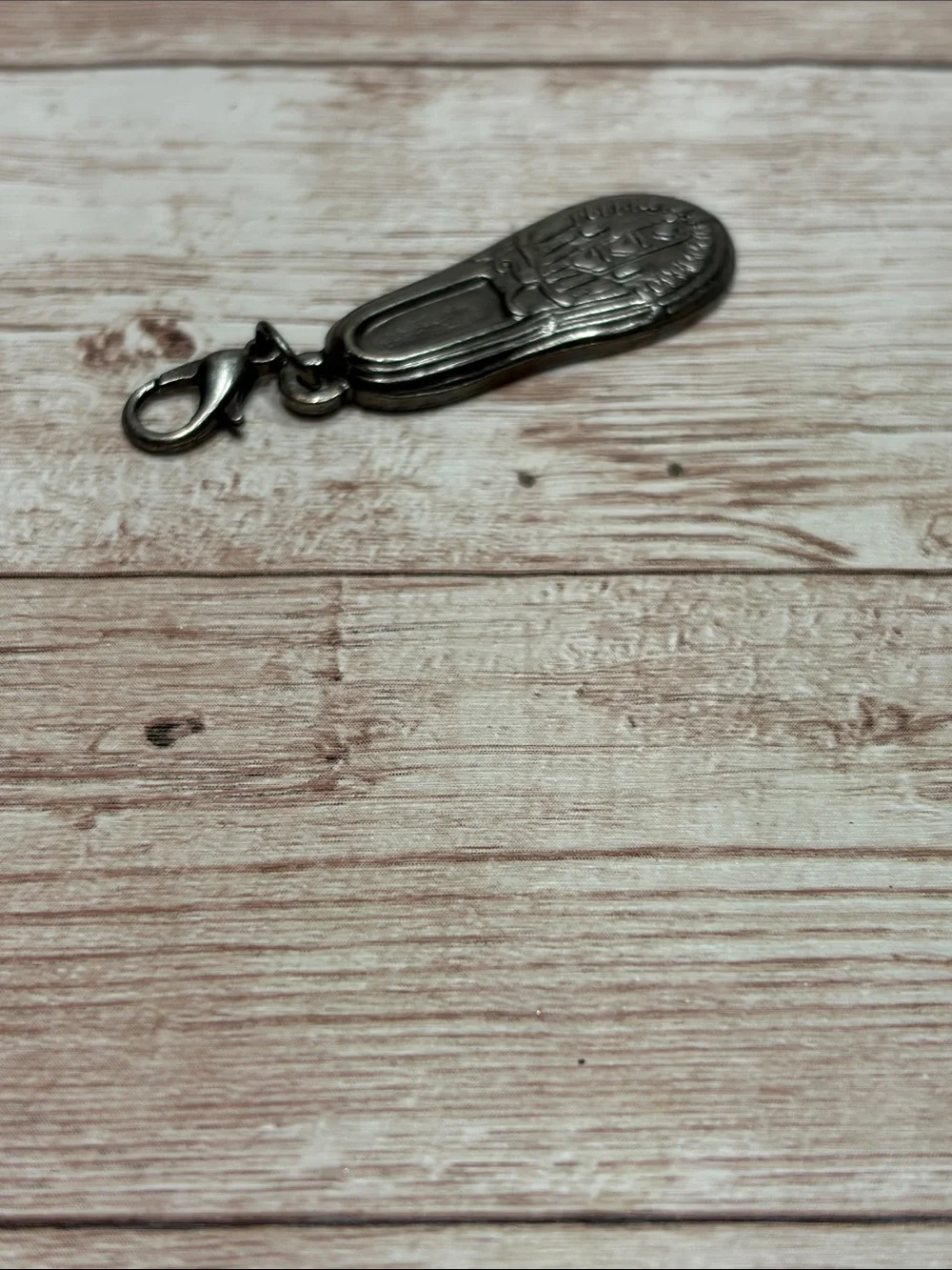 Vintage St. Labre Indian School Silver Moccasin Charm Zipper Chain Pull